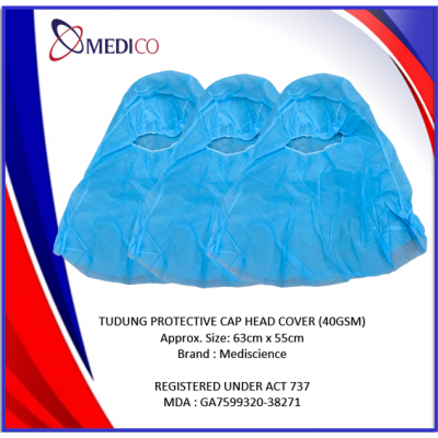 TUDUNG PROTECTIVE CAP  HEAD COVER (30GSM) - 10's