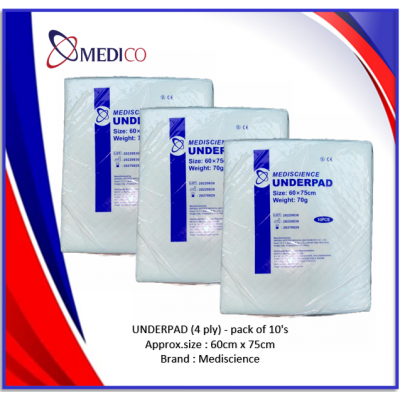 UNDERPAD  60cm x 75cm - pack of 10's