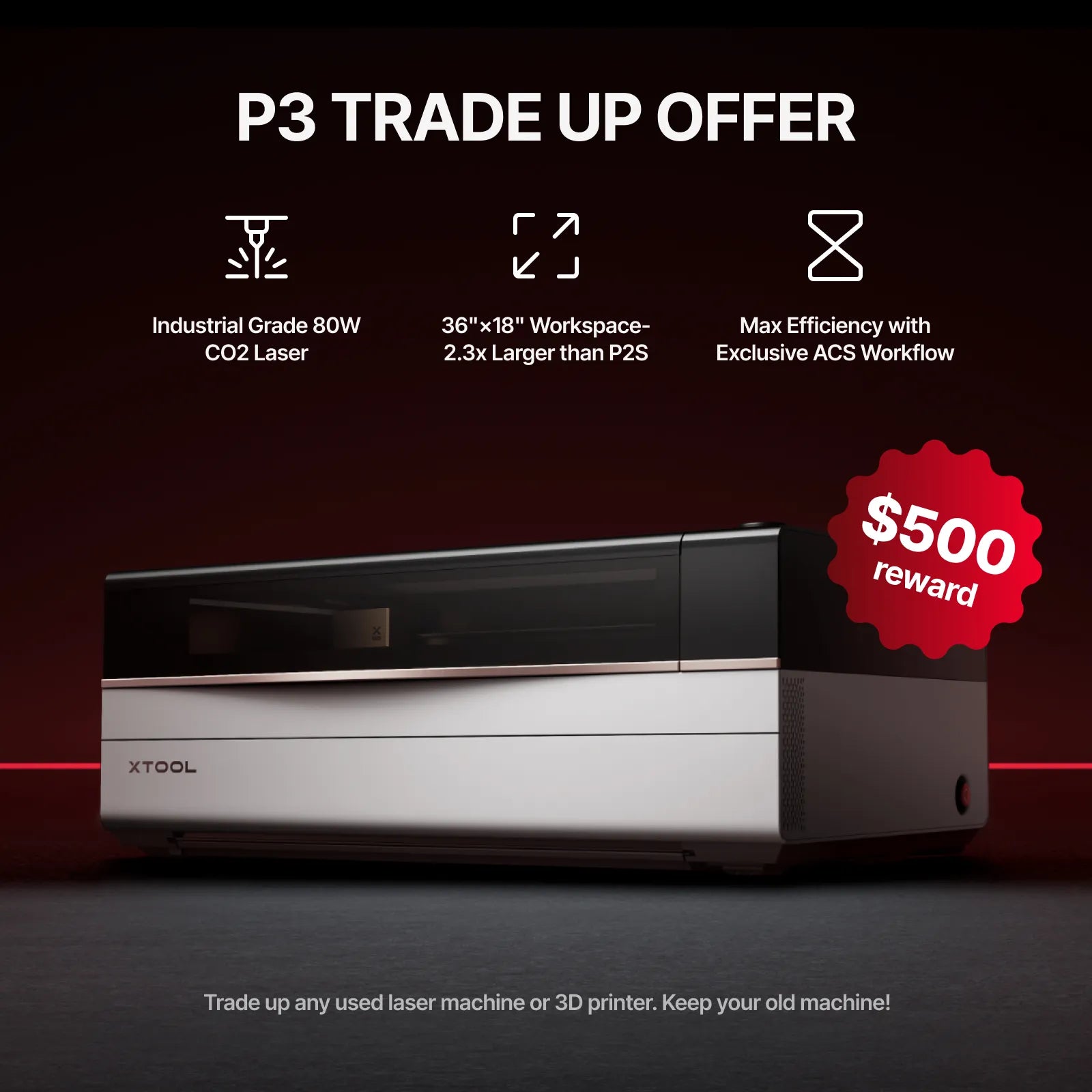 xTool P3 80W Flagship CO2 Laser Cutter with Intelligent Automation