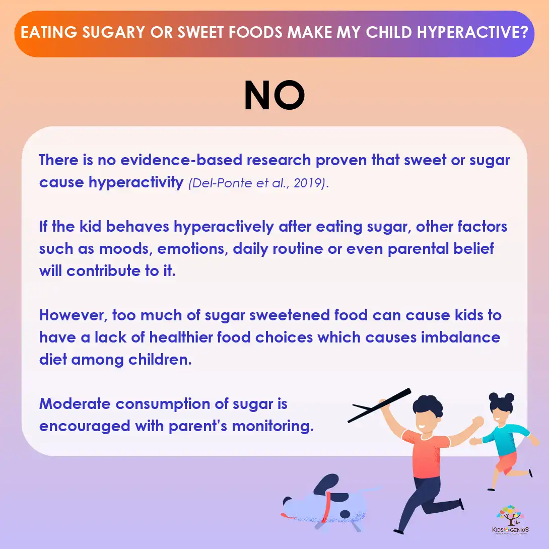 Eating sugary or sweet foods make my child hyperactive?