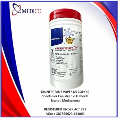 DISINFECTANT WIPES ALCOHOL (MEDISCIENCE) - 200 SHEET