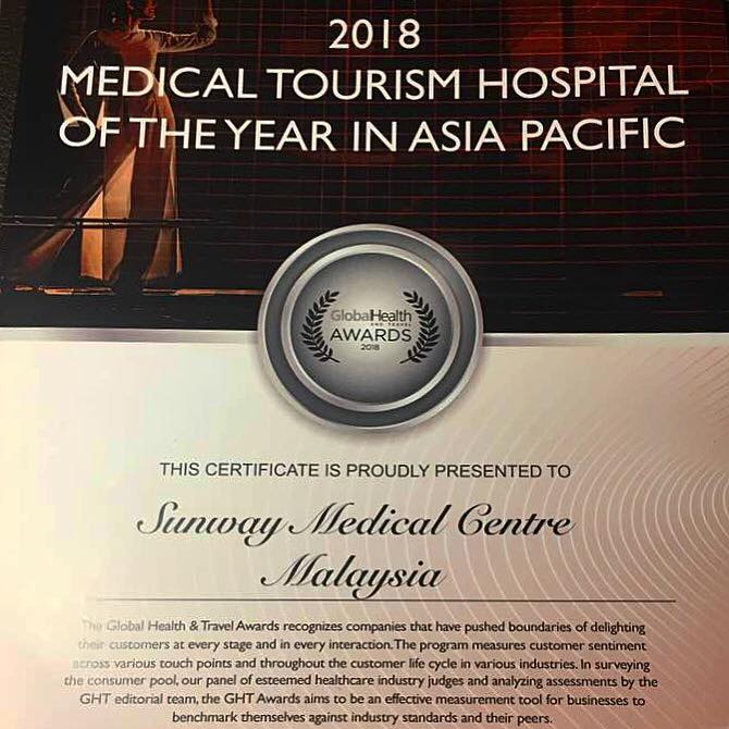 Medical Tourism Hospital of the Year in Asia Pacific 2018