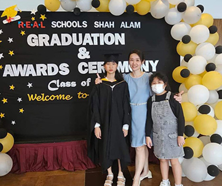 Family member graduation ceremony